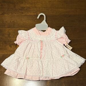NWT Vintage 90s McCurdy’s Pink Baby Dress with Ruffles